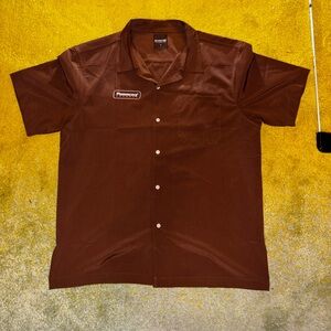 Plummcorp Records Brown Short Sleeve Men's Shirt Size XL